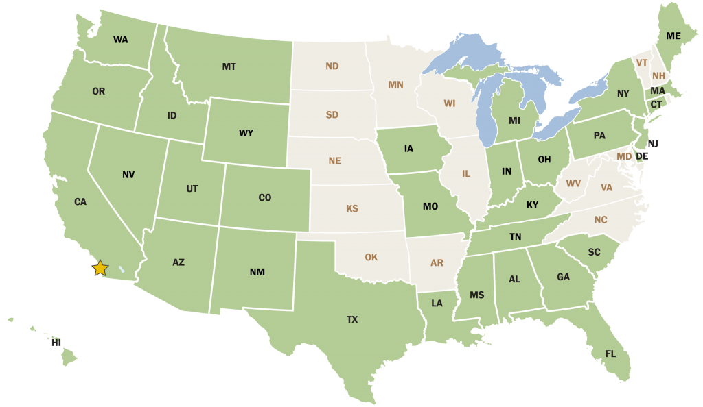 US Map w State Exp & SD office
